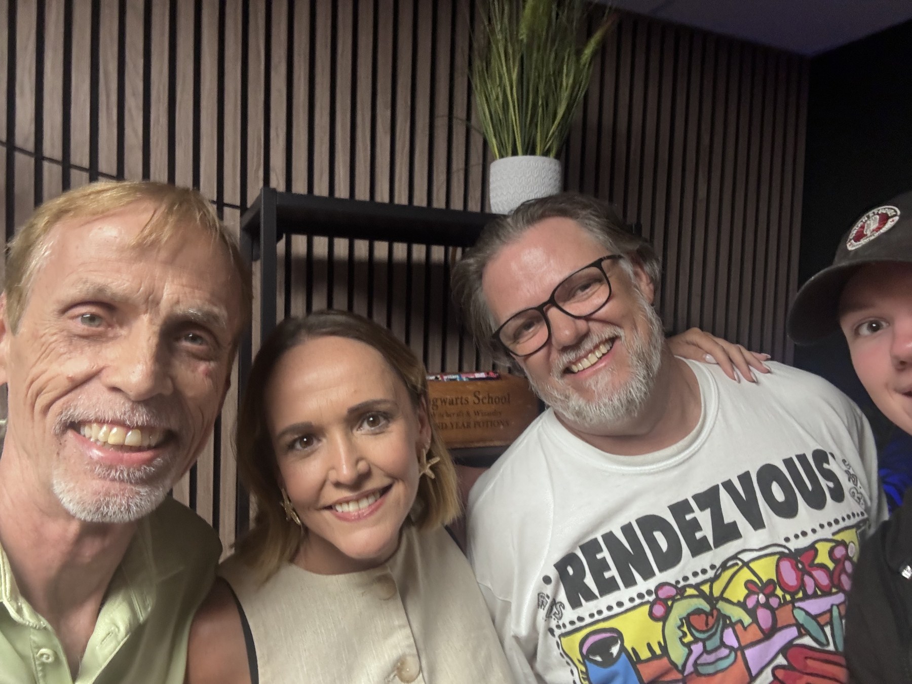 Claire with Jody McHugh and friends backstage at the recording